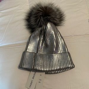 Adrienne Landau Metallic Beanie